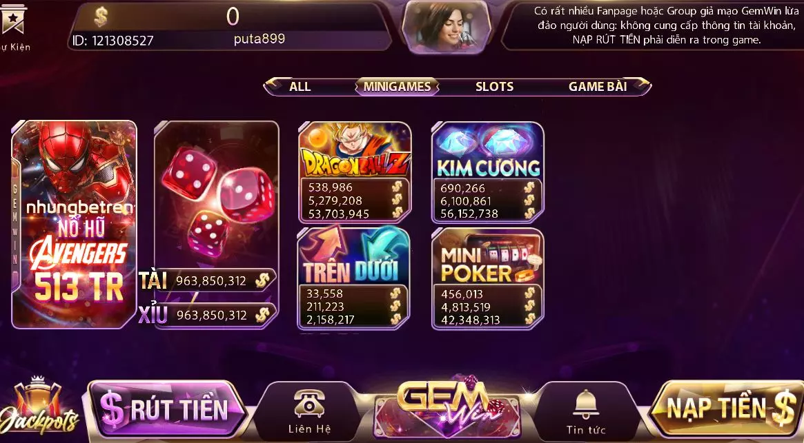 Mini game hấp dẫn của Gemwin Mini game hấp dẫn của Gemwin