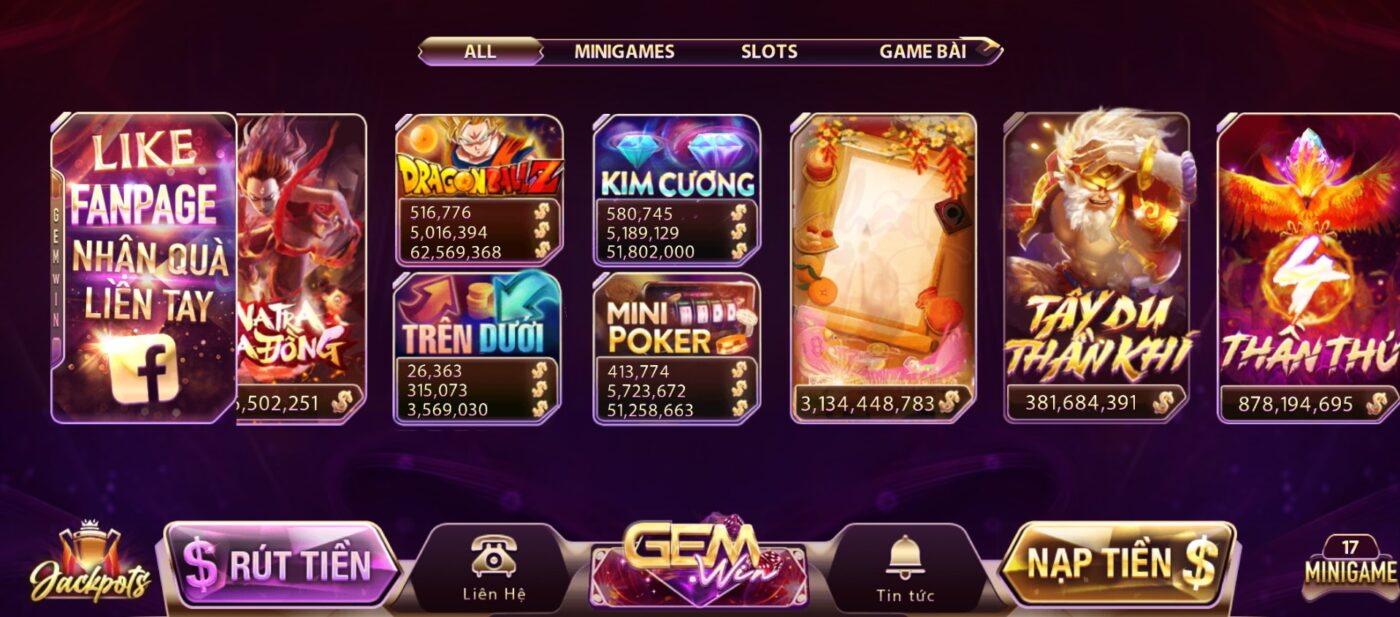 Một vài tựa game nổi bật khi truy cập link tai Gemwin Một vài tựa game nổi bật khi truy cập link tai Gemwin