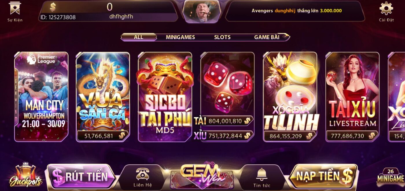 Nổ hũ Gemwin - Sảnh chơi siêu hot vượt thời đại