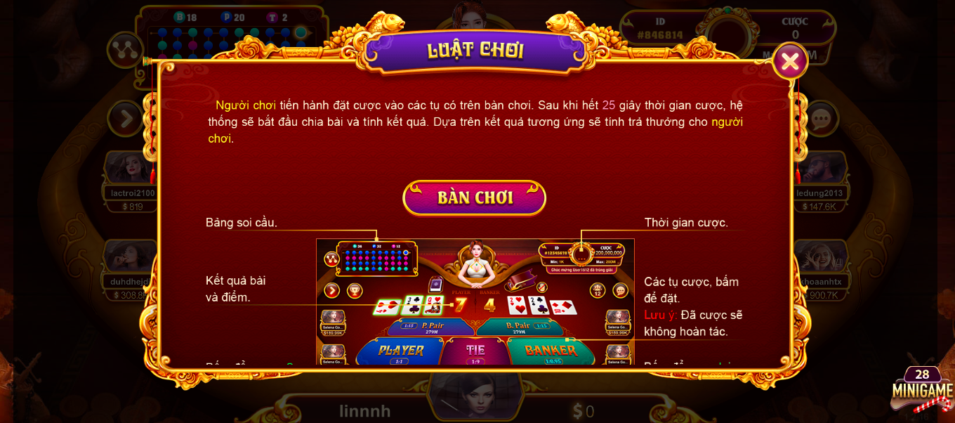Một số thuật ngữ thường dùng trong Baccrat Gemwin