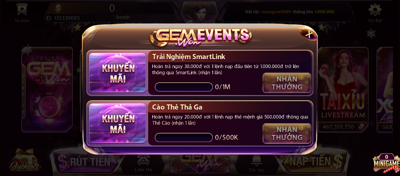 Điểm danh những khuyến mãi cực hot tại app đánh bài online Gemwin Điểm danh những khuyến mãi cực hot tại app đánh bài online Gemwin