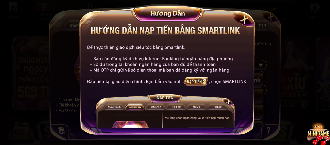 Cách nạp qua Smartlink nhận thưởng cùng app đánh bài online Gemwin Cách nạp qua Smartlink nhận thưởng cùng app đánh bài online Gemwin