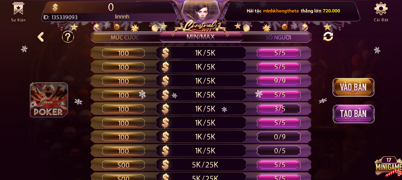 Các màn chơi Poker đa dạng Các màn chơi Poker đa dạng