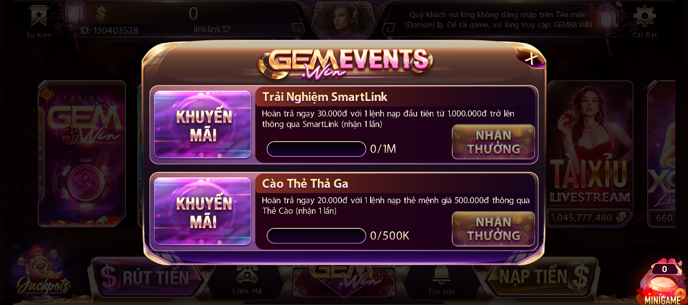 Quy trình nạp thẻ nhận ưu đãi từ sảnh game kiếm tiền thật Gemwin Quy trình nạp thẻ nhận ưu đãi từ sảnh game kiếm tiền thật Gemwin