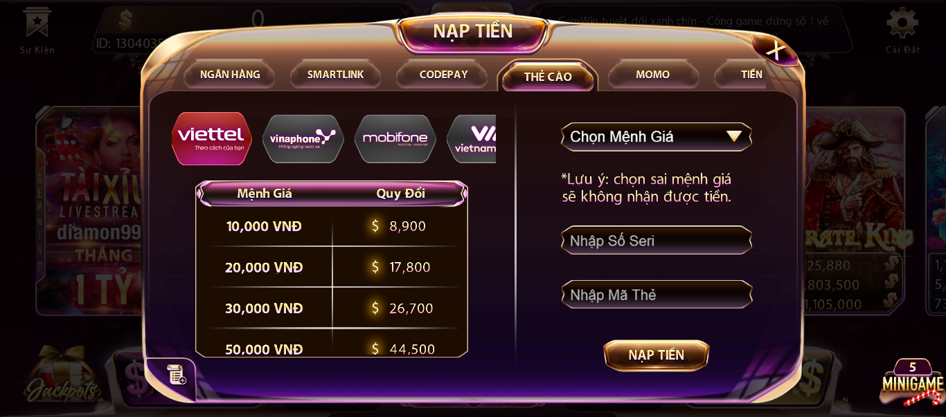 Cào thẻ thả ga tại app đánh bài online Gemwin Cào thẻ thả ga tại app đánh bài online Gemwin