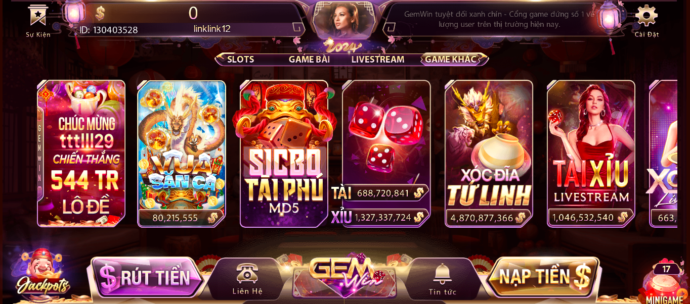 Sự kiện ưu đãi nạp thẻ tặng quà tại cổng game kiếm tiền thật Gemwin Sự kiện ưu đãi nạp thẻ tặng quà tại cổng game kiếm tiền thật Gemwin