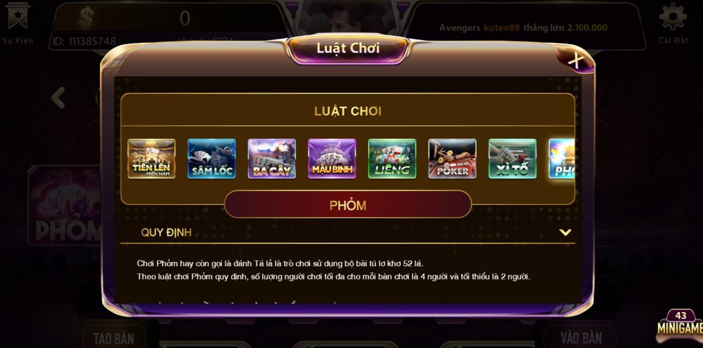 Luật chơi cụ thể trong game bài Phỏm Gem win Luật chơi cụ thể trong game bài Phỏm Gem win